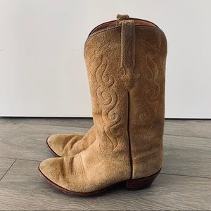 Vintage Custom Roughout Western Cowboy Boots